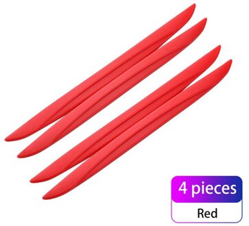 4 Stks/set Universele Schrapen Guard Bumper Guards Auto Deur Edge Protector Achteruitkijkspiegel Bescherming Sticker Beschermende Strip Rood