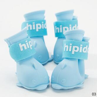 4 Stks/set Verstelbare Pet Schoenen Zachte Siliconen Anti-Kras Kat Voet Cover Poot Cover Laarzen Kat Grooming Supplies Voor thuis Bad Blauw / L