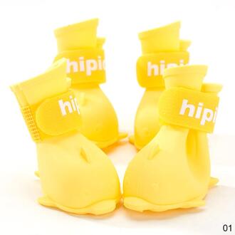 4 Stks/set Verstelbare Pet Schoenen Zachte Siliconen Anti-Kras Kat Voet Cover Poot Cover Laarzen Kat Grooming Supplies Voor thuis Bad geel / M