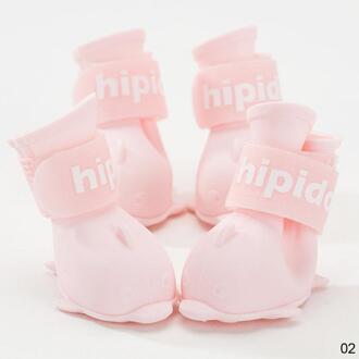 4 Stks/set Verstelbare Pet Schoenen Zachte Siliconen Anti-Kras Kat Voet Cover Poot Cover Laarzen Kat Grooming Supplies Voor thuis Bad Roze / M