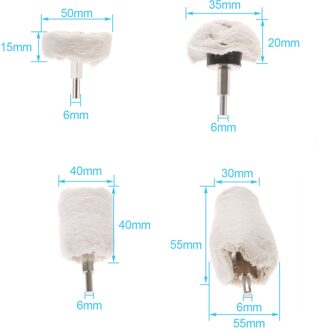 4 Stks/sets Polijsten Buffing Pad Mops Wiel Schacht Kegel Taps Wiel Boor Kit Voor Spruitstuk Aluminium Roestvrij Staal Wit