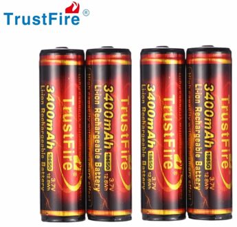 4 stks TrustFire 3.7 V 18650 Ion Batterij 3400 mAh Oplaadbare Lithium Batterij met PCB Beschermd voor Zaklamp Koplamp