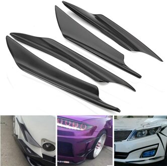 4 Stks Universele Voorbumper Lip Splitter Protector Fin Body Spoiler Canards Splitters Trim
