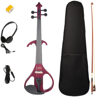4 String Elektrische Stille Viool 4/4 Full Size Viool Kit Met Boog Rossin Hoofdtelefoon Tas Kabel Snaarinstrumenten