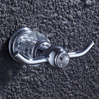 4 Stuk Chrome Messing Badkamer Accessoires Set Europese Badkamer Hardware Set Crystal Handdoek Bar Papier Houder Gewaad Haak Metalen robe hook