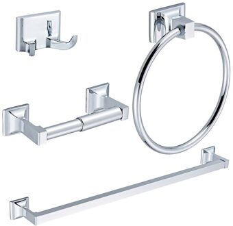 4 Stuk Handdoek Bar Set Bad Accessoires Badkamer Hardware Zinklegering Verchroomd