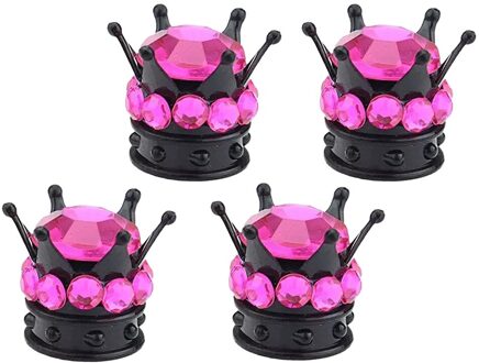 4 Stuk Pure Handgemaakte Bling Steentjes Ventieldopjes-4 Pack Ventieldopje koraal