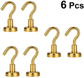 4 Stuks 1.6Mm Mini Sterke Magnetische Ronde Haak Hanger Nuttig Super Power Ndfeb Magneten Gekoppeld Huis Keuken Muur Houden magneet Haak gouden