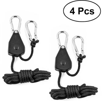 4 Stuks 1/8 Inch Zware Verstelbare Grow Light Ratchet Touw Hanger Yoyo Voor Groeien Licht Armaturen Tuinieren