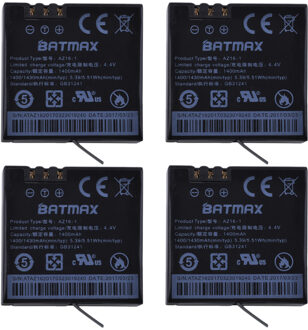 4 stuks 1400mAh Xiaomi Yi 4K II AZ16-1 Oplaadbare Vervangende Batterijen voor XiaoYi 4K 2 Actie Camera II Xiaomi Yi Accessoires