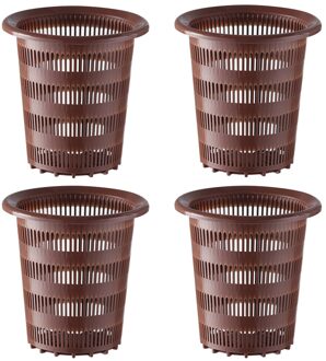 4 Stuks 16X15X15Cm Hoogte Mesh Pot Netto Cup Planting Basket Hydrocultuur Plant Grow Tuin Tuin gereedschap-Wit Zwart koffie