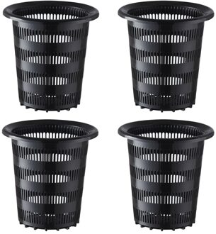 4 Stuks 16X15X15Cm Hoogte Mesh Pot Netto Cup Planting Basket Hydrocultuur Plant Grow Tuin Tuin gereedschap-Wit Zwart