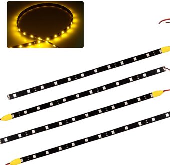 4 Stuks 30Cm 15 Led 2835 Motorrijwiel Flexibele Strip Licht Waterdicht 12V Wit Geel Rood Blauw Groen