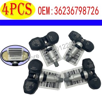 4 Stuks 36236798726 6798726 Tpms 433Mhz Voor Bmw Mini Bandenspanning Controle Systeem Wiel Sensor