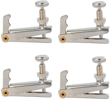 4 Stuks 4/4 3/4 Viool Metal Fine Tuner Richter Onderdelen Viool Onderdelen 4stk zilver 44 34
