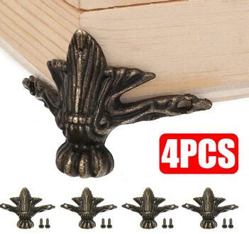 4 Stuks 42X30Mm Antieke Corner Protector Box Hout Case Decoratieve Driehoek Rotan Gesneden Decoratieve Hoek Protector