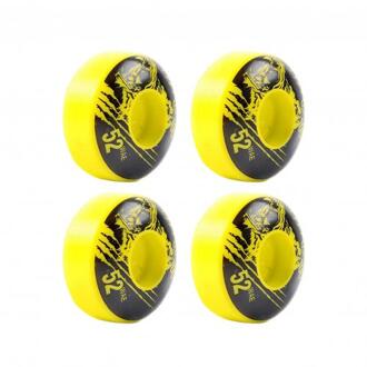 4 Stuks 52*30Mm Outdoor Polyurethaan Vier-Wiel Dubbele Rocker Skateboard Wielen geel