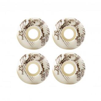 4 Stuks 52*30Mm Outdoor Polyurethaan Vier-Wiel Dubbele Rocker Skateboard Wielen wit