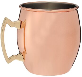 4 Stuks 530Ml Koper Mok Moskou Mule Cocktail Glas Creatieve-Cup Shaker 18Oz Roestvrij Staal Koper Cup voor Iced Bier Thee Whiskey 1 stk