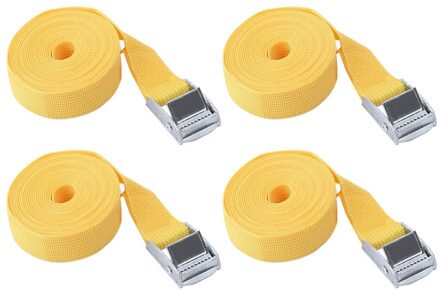 4 Stuks 5M Vastbinden Riem Riem Reizen Bagage Tas Goederen Sjorren Met Gesp geel