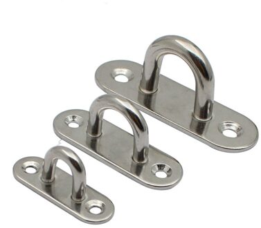 4 Stuks 5Mm 304 Rvs Langwerpige Pad Oog Plaat Nietje Ring Haak