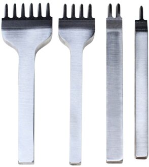 4 stuks 5mm Lederen Perforators Lederen Gereedschap Metalen Stiksels Punch Tool 1 + 2 + 4 + 6 prong Leather Craft Gereedschap