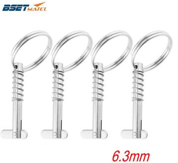 4 STUKS 6.3mm Marine Grade 316 Roestvrij Staal Quick Release Pin voor Boot Bimini Top Dek Scharnier Marine hardware boot 76mm