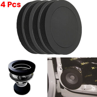 4 Stuks 6.5 Inch Auto Universal Speaker Isolatie Ring Geluiddichte Katoen Pad Bass Portierbekleding Geluid Audio Speakers Zelfklevende