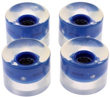 4 Stuks 60Mm Light Up Flash Skateboard Longboard Wielen 78A Met Lager Core Glow Nachts 5 Kleur Skate board Accessoires donker blauw