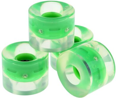 4 Stuks 60Mm Light Up Flash Skateboard Longboard Wielen 78A Met Lager Core Glow Nachts 5 Kleur Skate board Accessoires groen