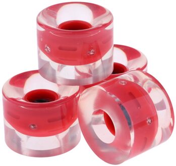4 Stuks 60Mm Light Up Flash Skateboard Longboard Wielen 78A Met Lager Core Glow Nachts 5 Kleur Skate board Accessoires rood