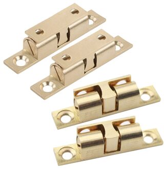 4 Stuks 60Mm Messing Double Ball Catch Kast Deur Klink Alle Koperen Touch Kralen Lock Deur Lente Clip Kast deur Vangsten