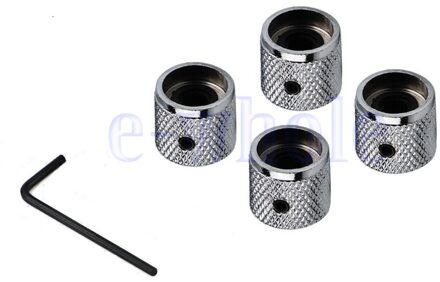 4 Stuks 6Mm Metal Dome Tone Gitaar Volume Tone Knoppen Potentiometer Control Knoppen Voor Elektrische Gitaar Bas zilver