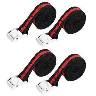 4 stuks 8ft Auto Vrachtwagen Tie Down Cargo Strap Bagage Sjorren Ratchet Riem Gesp Zinklegering Gesp Polyester Fiber Singels