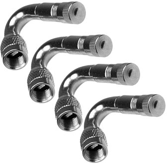 4 Stuks 90 Graden Messing Air Tyre Stem Met Uitbreiding Adapter Voor Auto Vrachtwagen Motorfiets (Zilver) zilver 45