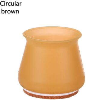 4 Stuks Anti-Slip Pad Slijtvaste Met Vilt Stoel Been Caps Tafel Pads Meubels Voeten Covers Floor protector Meubels Onderdelen circulaire-bruin