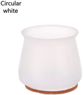 4 Stuks Anti-Slip Pad Slijtvaste Met Vilt Stoel Been Caps Tafel Pads Meubels Voeten Covers Floor protector Meubels Onderdelen circulaire-wit