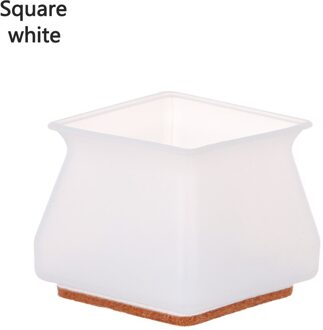 4 Stuks Anti-Slip Pad Slijtvaste Met Vilt Stoel Been Caps Tafel Pads Meubels Voeten Covers Floor protector Meubels Onderdelen plein-wit