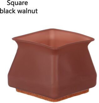 4 Stuks Anti-Slip Pad Slijtvaste Met Vilt Stoel Been Caps Tafel Pads Meubels Voeten Covers Floor protector Meubels Onderdelen plein-zwart okkernoot