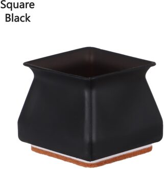 4 Stuks Anti-Slip Pad Slijtvaste Met Vilt Stoel Been Caps Tafel Pads Meubels Voeten Covers Floor protector Meubels Onderdelen plein-zwart