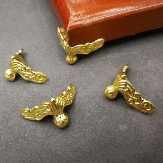 4 Stuks Antieke Mode Hoek Protector Box Hout Case Decoratieve Voeten Been Hoek Beugel Meubels Hardware Gouden Voeten Been Hoek