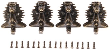 4 Stuks Antieke Sieraden Geschenkdoos Hout Case Decoratieve Voeten Been Hoek Protector Guard Metalen Ambachten Met Schroeven 39*24Mm