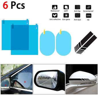 4 Stuks Auto Achteruitkijkspiegel Beschermfolie Anti Fog Venster Clear Regendicht Achteruitkijkspiegel Beschermende Zachte Film Auto Accessoires