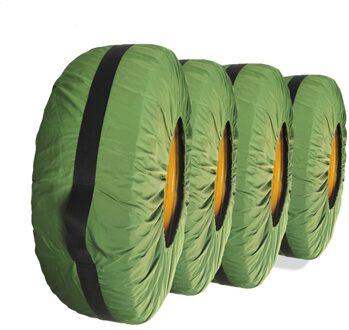 4 Stuks Auto Auto Cover Band Reservewiel Cover Band Opbergtas Voertuig Wiel Protector groen size M