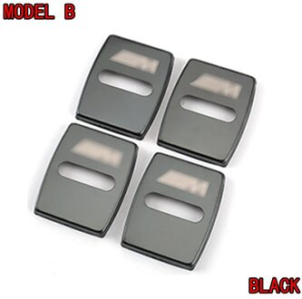 4 Stuks Auto Deurslot Deksel Gesp Case Voor Bmw E46 E90 E60 E39 F30 F10 E36 F20 E92 E87 x5 E70 Serie 1 X1 X4 X3 X6 Auto Accessoires model- B-zwart