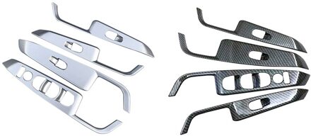 4 Stuks Auto Glas Switch Trim Frame Venster Armsteun Lift Schakelaar Sticker Pailletten Voor Nissan Kicks Zilver