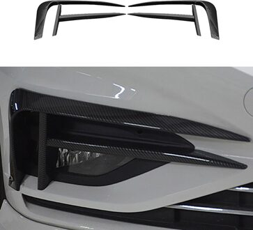 4 Stuks Auto Mistlamp Wenkbrauw Ooglid Cover Voor Jetta MK7 Voorbumper Side Vent Spoiler Splitter koolstofvezel patroon