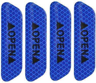 4 Stuks Auto Open Reflecterende Tape Waarschuwing Mark Reflecterende Open Opmerking Fiets Accessoires Exterieur Auto Deur Stickers Diy blauw