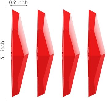 4 Stuks Auto Side Door Edge Achteruitkijkspiegel Protector Beschermende Strip Schrapen Guard Bumper Guards Handvat Cover 3D Styling Sticker 4stk-rood