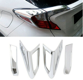 4 Stuks Auto Silver Achterlicht Lamp Wenkbrauwen Cover Trim Voor Toyota C-HR Chr